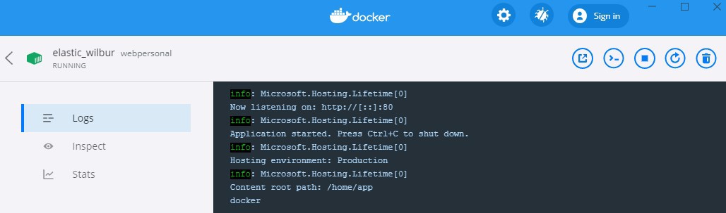 docker dashboard