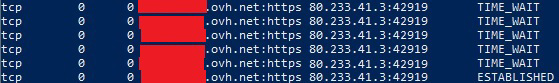 netstat in the server