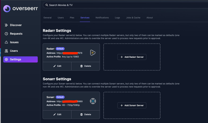 Overseerr configuration