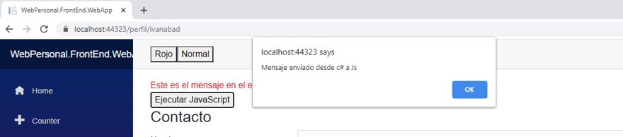 ejecutar javascript desde blazor