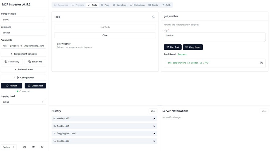 mcp inspector example