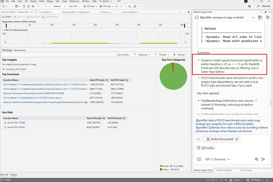 agente profiler con benchmark