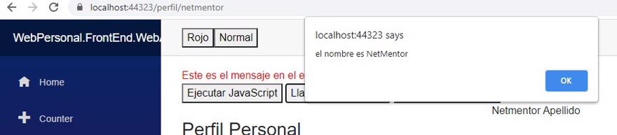 ejecutar c# desde javascript