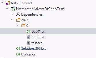 estrucutra carpetas advent of code