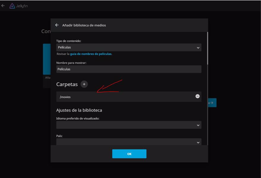 jellyfin bibliotecas